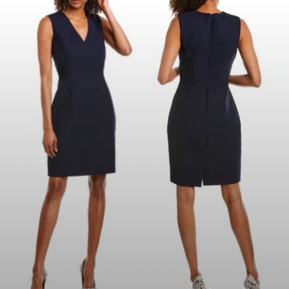 Reiss Dresses & Skirts - REISS Faulkner V-Neck Wool Blend Dress, Navy, Size 4